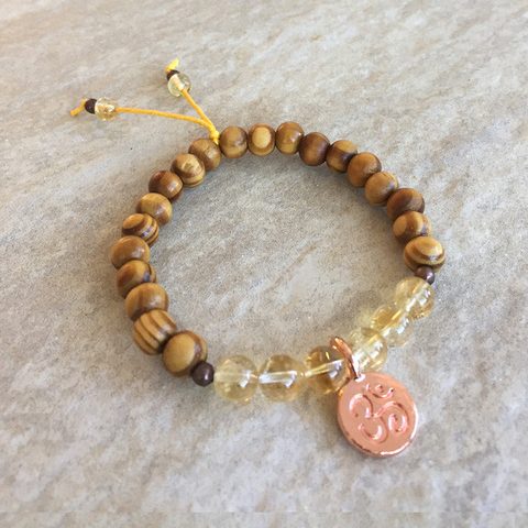 Wood Bracelet Citrine